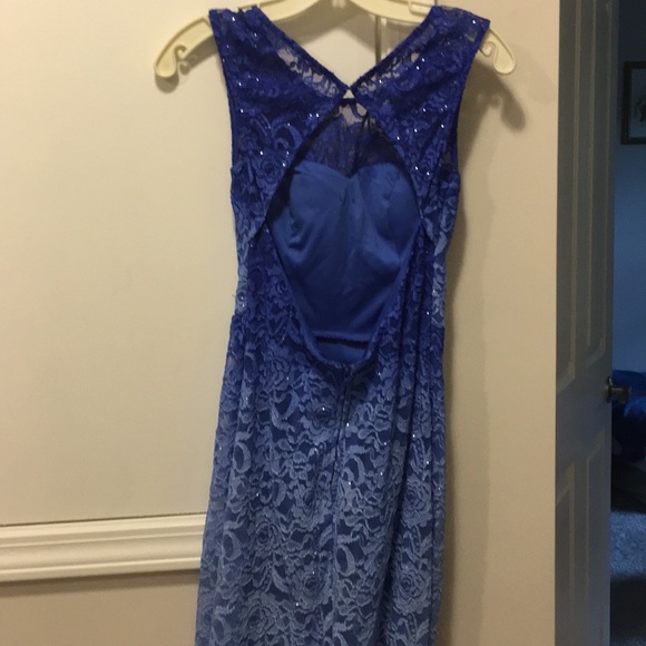 sparkle lace ombré blue prom dress - Picture 6 of 7